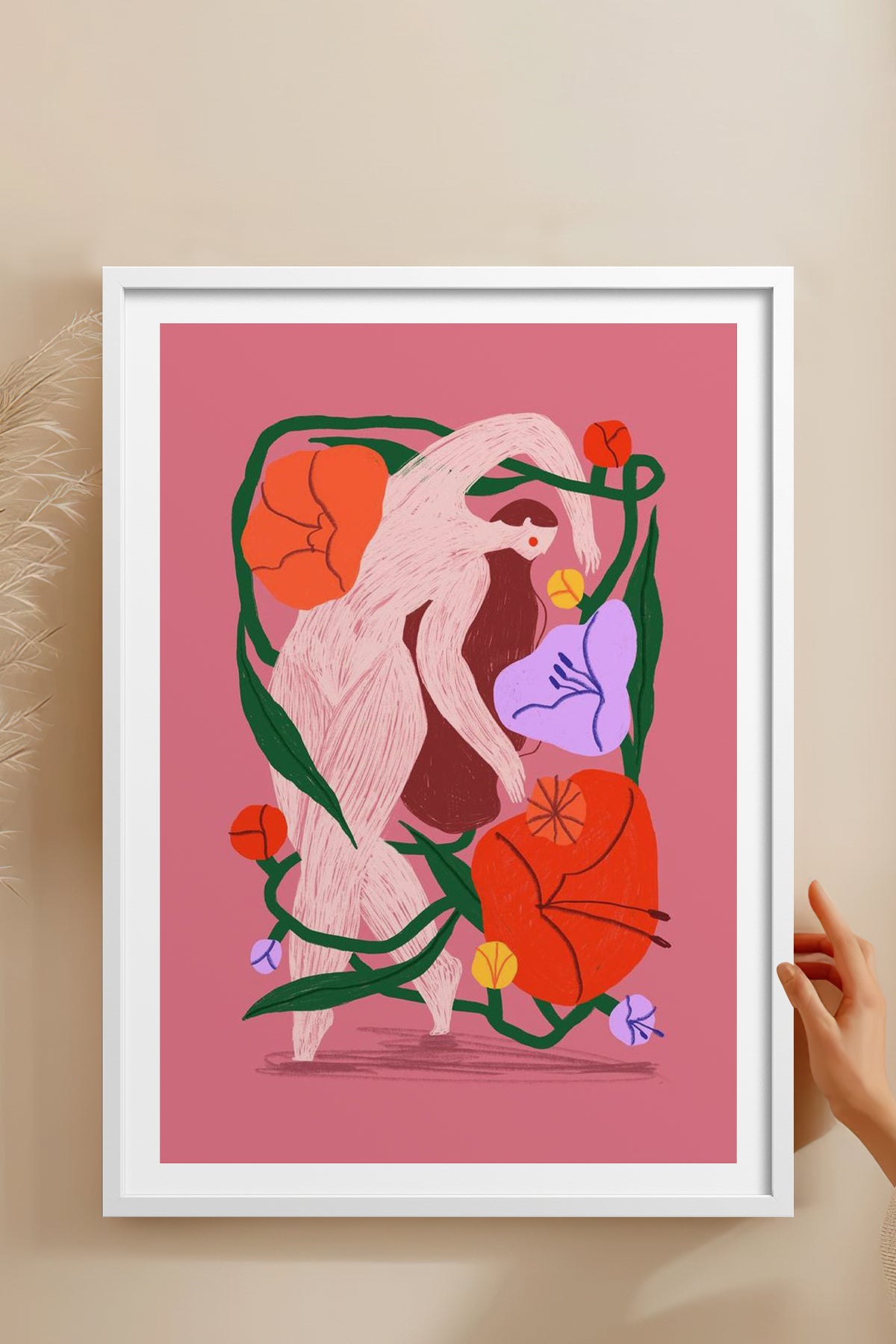 HOMEPACK Ahşap Çerçeveli Tablo Çerçeveli Poster Sanatsal Modern Duvar Dekoru TK-915