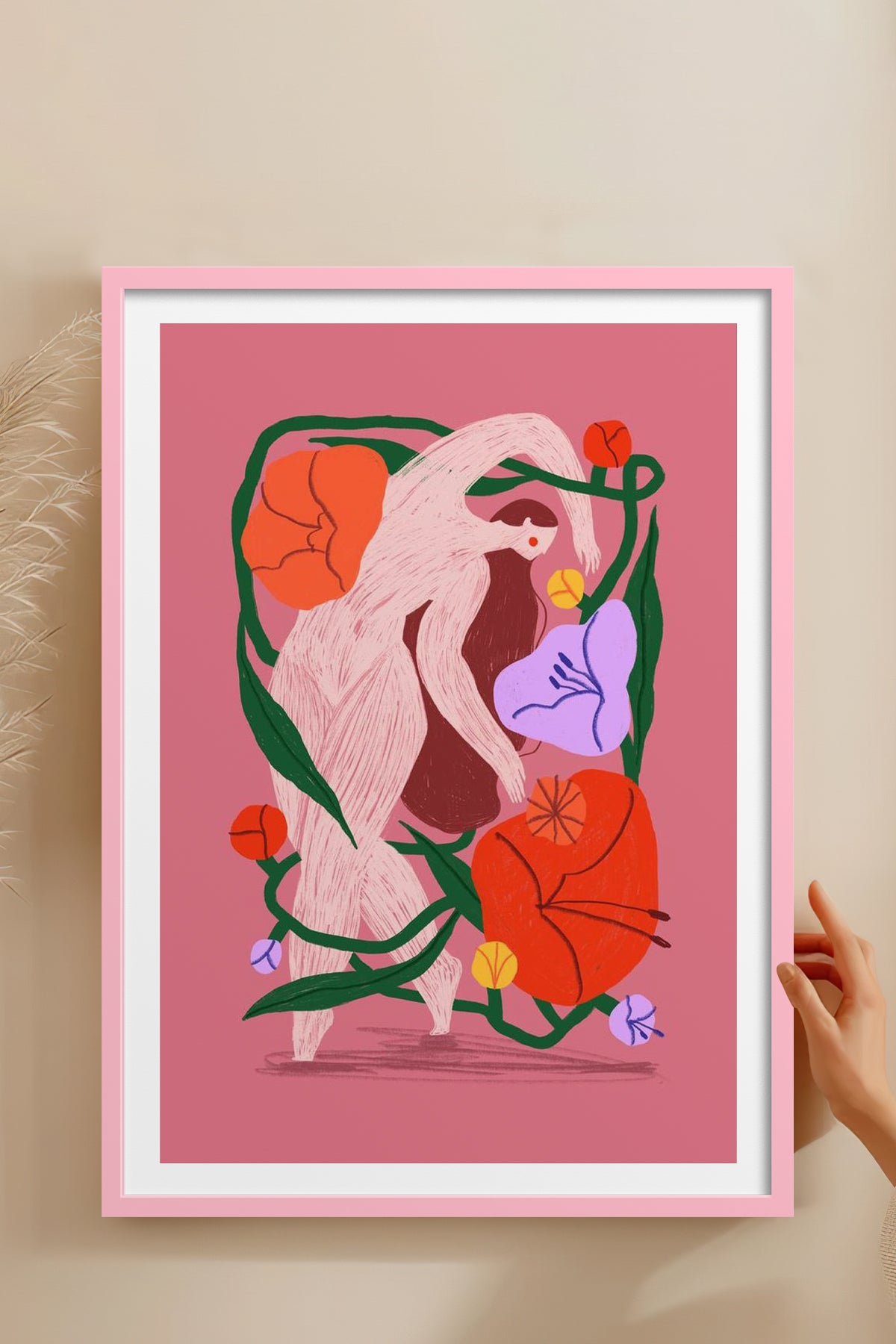 HOMEPACK Ahşap Çerçeveli Tablo Çerçeveli Poster Sanatsal Modern Duvar Dekoru TK-915