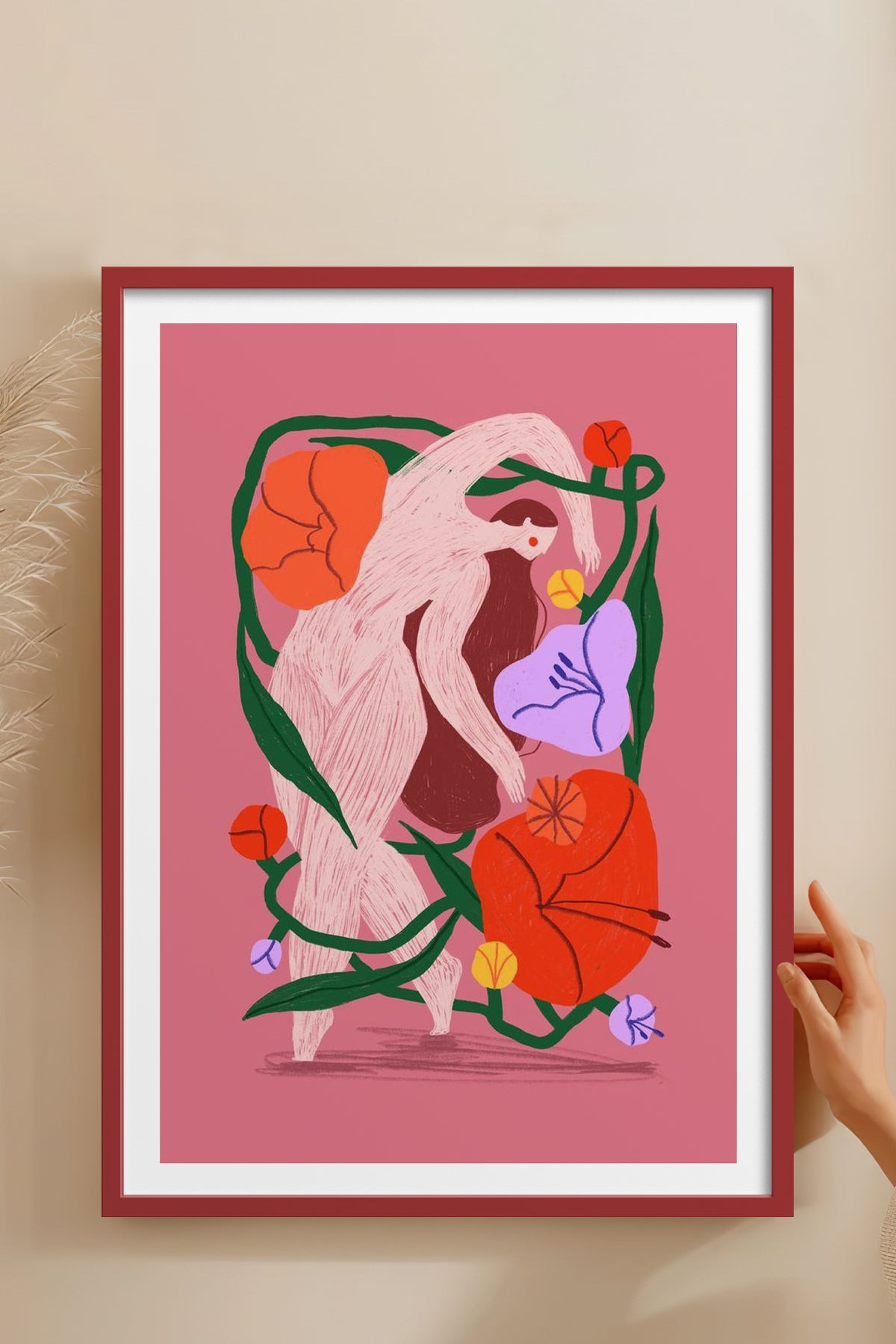 HOMEPACK Ahşap Çerçeveli Tablo Çerçeveli Poster Sanatsal Modern Duvar Dekoru TK-915