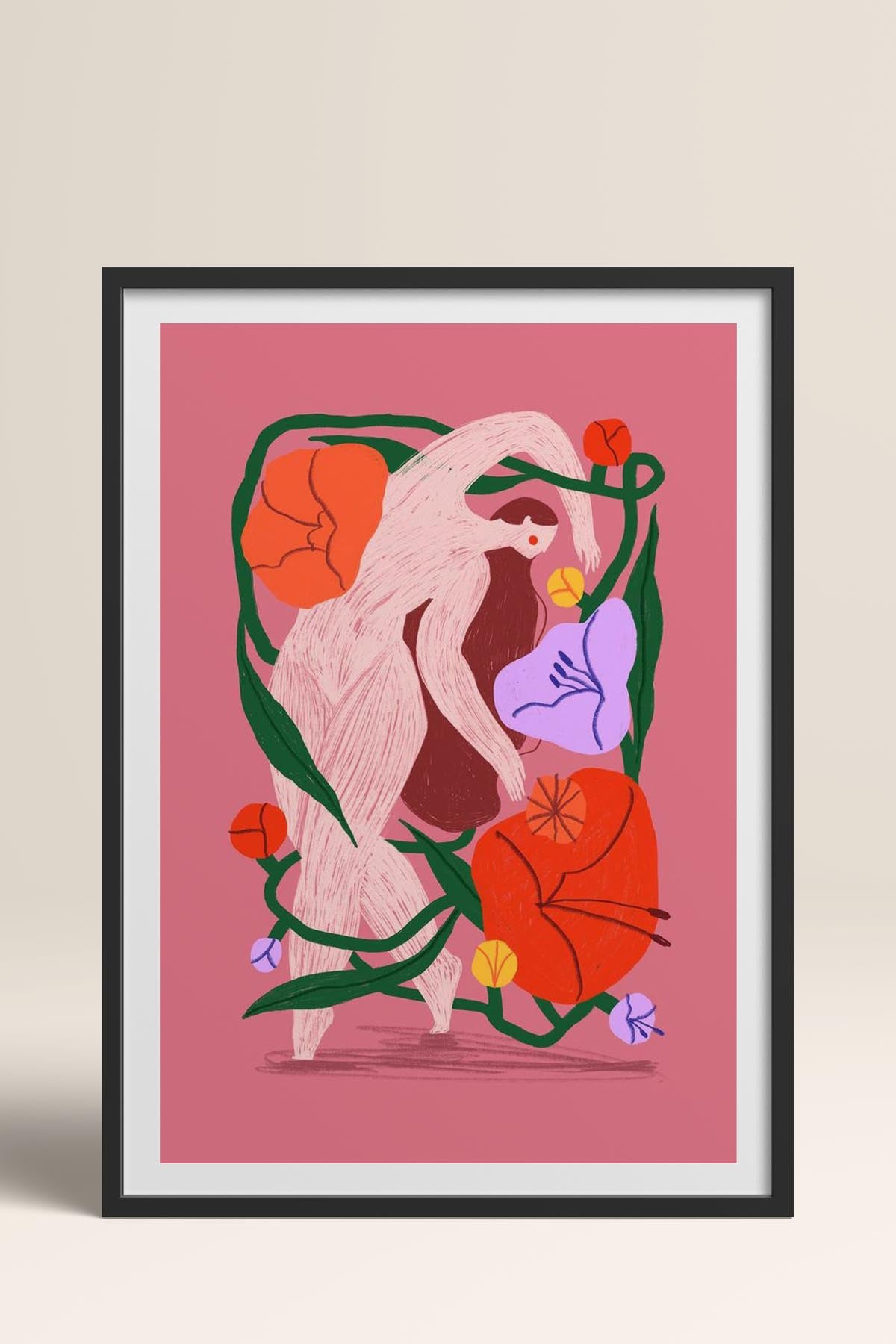 HOMEPACK Ahşap Çerçeveli Tablo Çerçeveli Poster Sanatsal Modern Duvar Dekoru TK-915