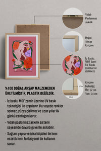 HOMEPACK Ahşap Çerçeveli Tablo Çerçeveli Poster Sanatsal Modern Duvar Dekoru TK-915