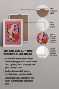 HOMEPACK Ahşap Çerçeveli Tablo Çerçeveli Poster Sanatsal Modern Duvar Dekoru TK-915
