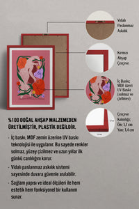 HOMEPACK Ahşap Çerçeveli Tablo Çerçeveli Poster Sanatsal Modern Duvar Dekoru TK-915