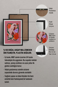 HOMEPACK Ahşap Çerçeveli Tablo Çerçeveli Poster Sanatsal Modern Duvar Dekoru TK-915