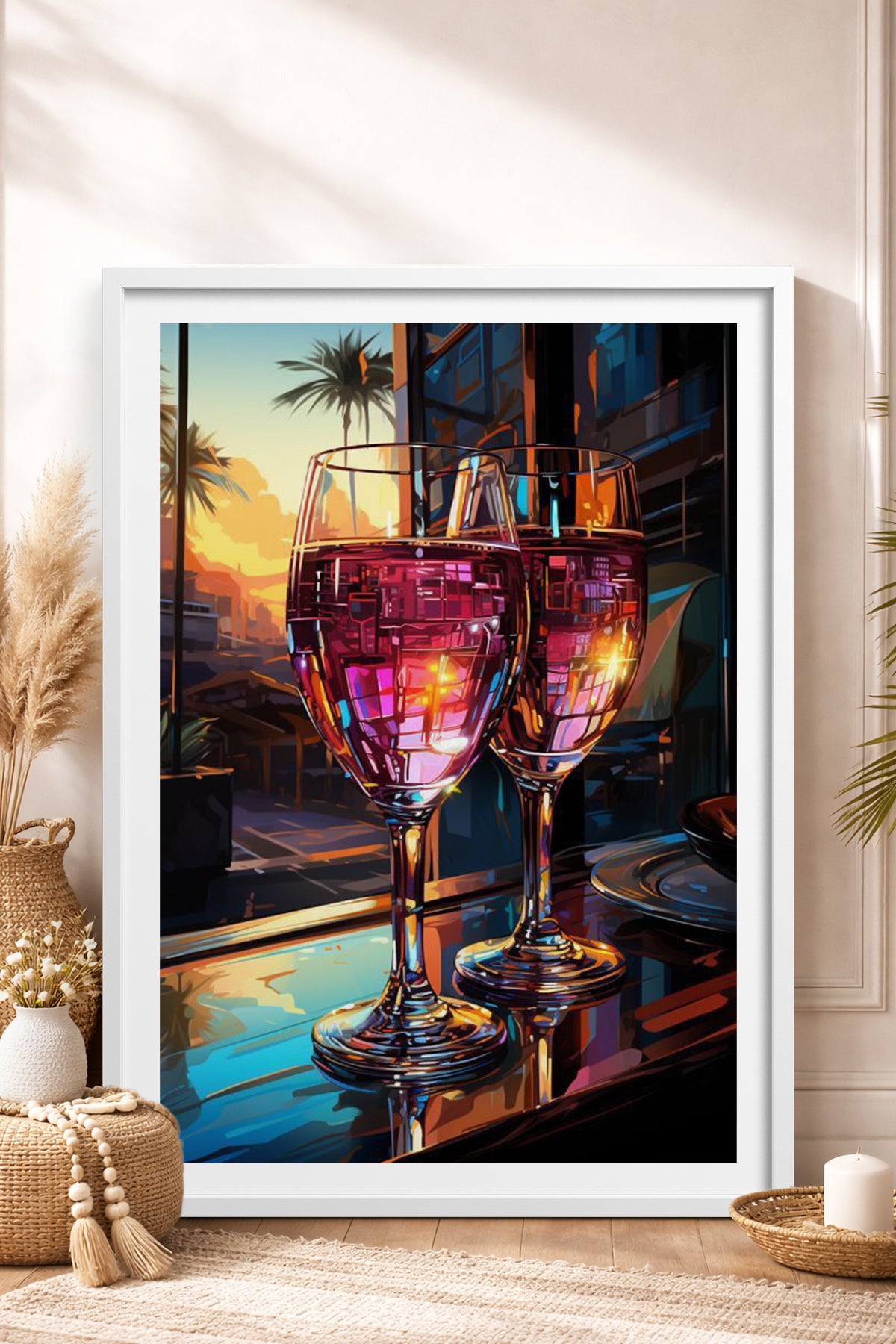 HOMEPACK Ahşap Çerçeveli Tablo Çerçeveli Poster Sanatsal Modern Duvar Dekoru TK-917