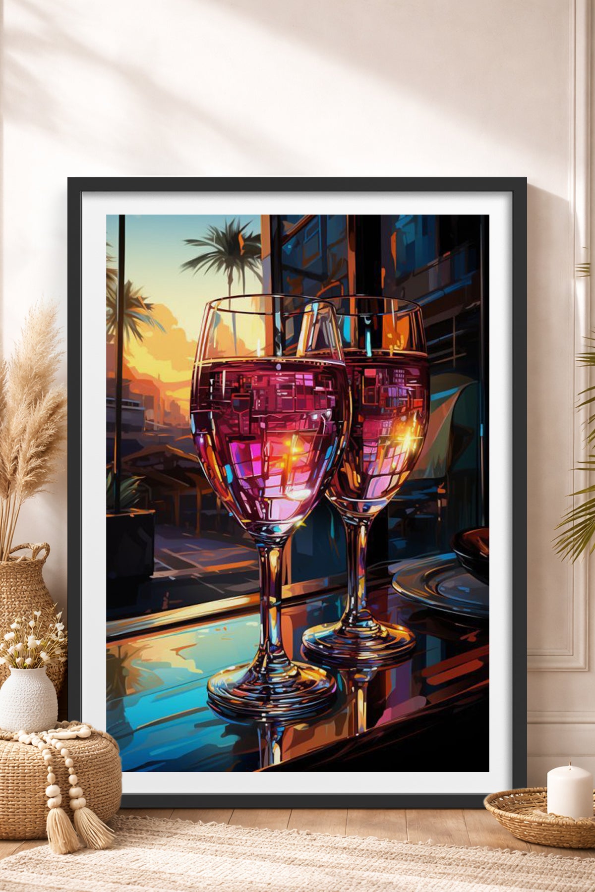 HOMEPACK Ahşap Çerçeveli Tablo Çerçeveli Poster Sanatsal Modern Duvar Dekoru TK-917