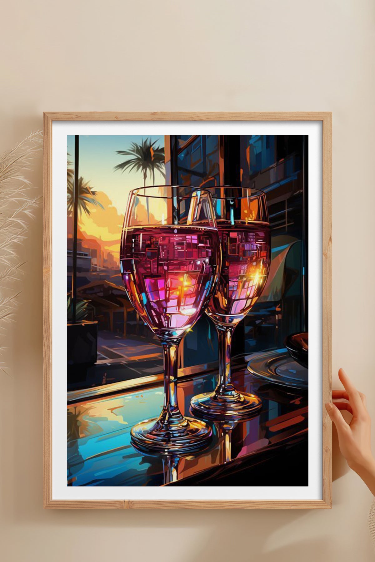HOMEPACK Ahşap Çerçeveli Tablo Çerçeveli Poster Sanatsal Modern Duvar Dekoru TK-917