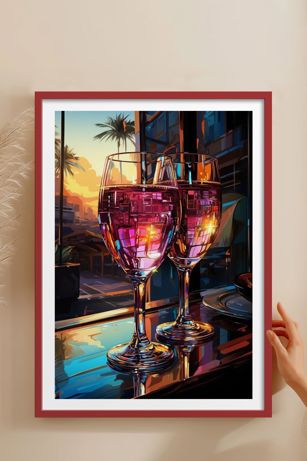 HOMEPACK Ahşap Çerçeveli Tablo Çerçeveli Poster Sanatsal Modern Duvar Dekoru TK-917