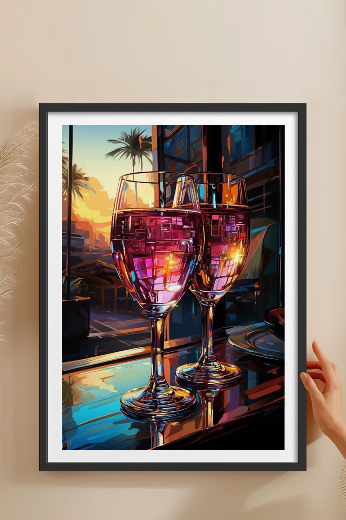 HOMEPACK Ahşap Çerçeveli Tablo Çerçeveli Poster Sanatsal Modern Duvar Dekoru TK-917