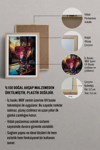 HOMEPACK Ahşap Çerçeveli Tablo Çerçeveli Poster Sanatsal Modern Duvar Dekoru TK-917
