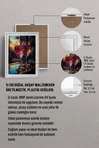 HOMEPACK Ahşap Çerçeveli Tablo Çerçeveli Poster Sanatsal Modern Duvar Dekoru TK-917