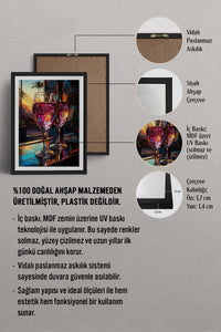 HOMEPACK Ahşap Çerçeveli Tablo Çerçeveli Poster Sanatsal Modern Duvar Dekoru TK-917
