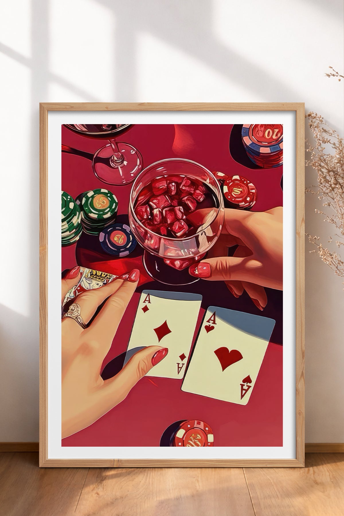 HOMEPACK Ahşap Çerçeveli Tablo Çerçeveli Poster Sanatsal Modern Duvar Dekoru TK-918