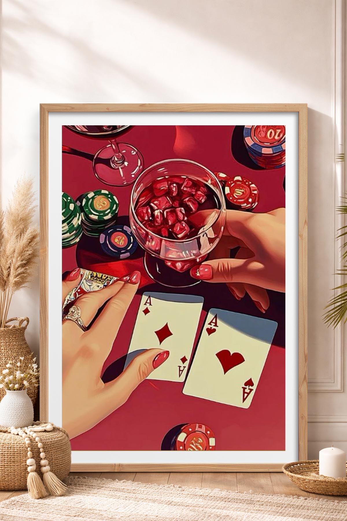 HOMEPACK Ahşap Çerçeveli Tablo Çerçeveli Poster Sanatsal Modern Duvar Dekoru TK-918