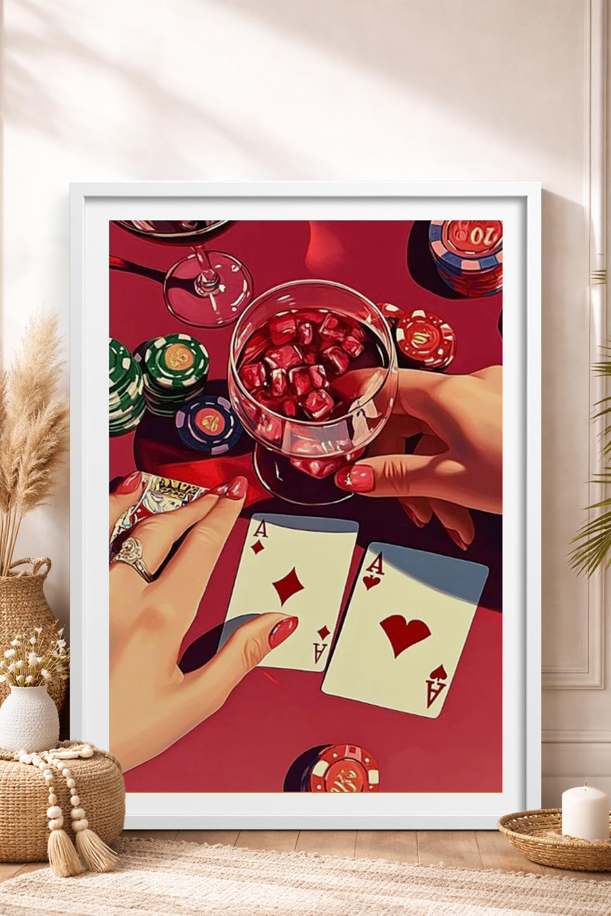 HOMEPACK Ahşap Çerçeveli Tablo Çerçeveli Poster Sanatsal Modern Duvar Dekoru TK-918