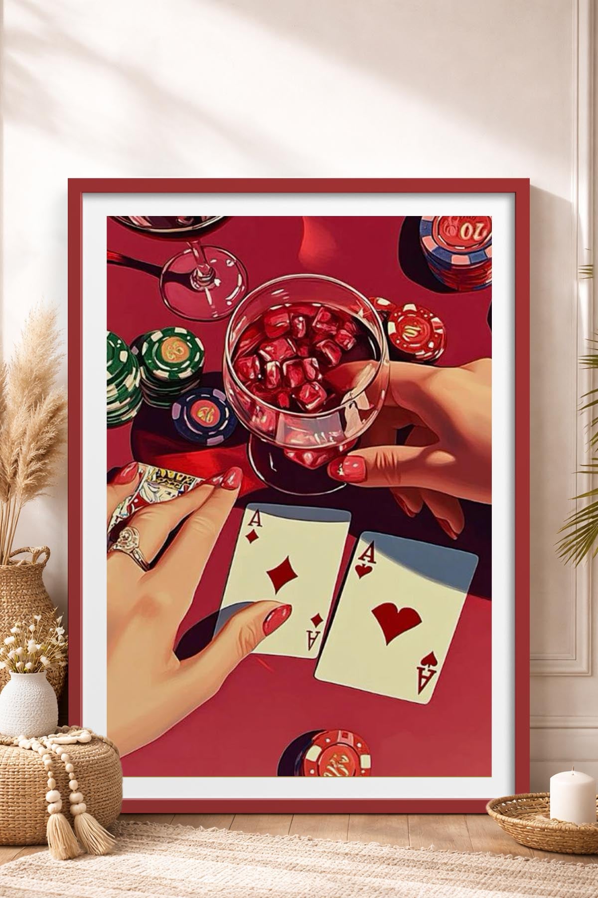 HOMEPACK Ahşap Çerçeveli Tablo Çerçeveli Poster Sanatsal Modern Duvar Dekoru TK-918