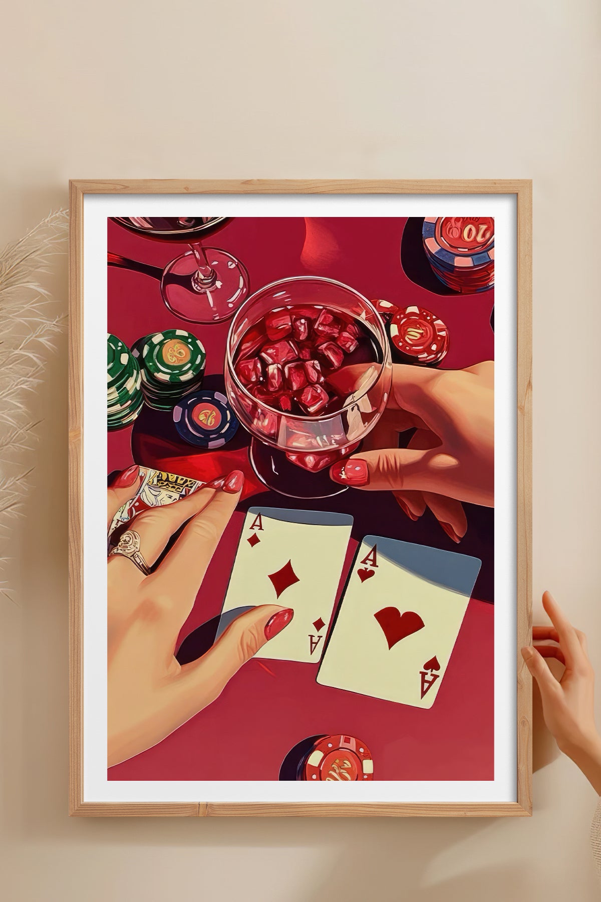 HOMEPACK Ahşap Çerçeveli Tablo Çerçeveli Poster Sanatsal Modern Duvar Dekoru TK-918