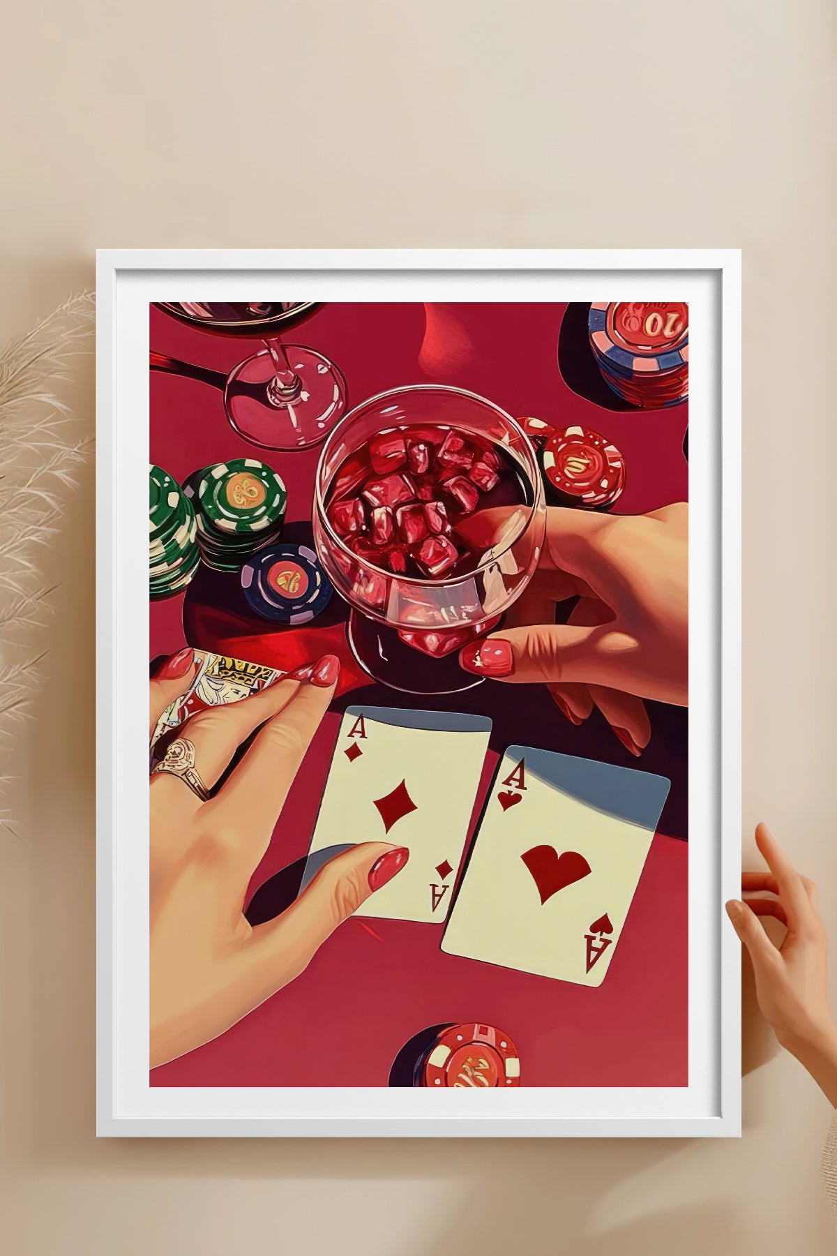 HOMEPACK Ahşap Çerçeveli Tablo Çerçeveli Poster Sanatsal Modern Duvar Dekoru TK-918