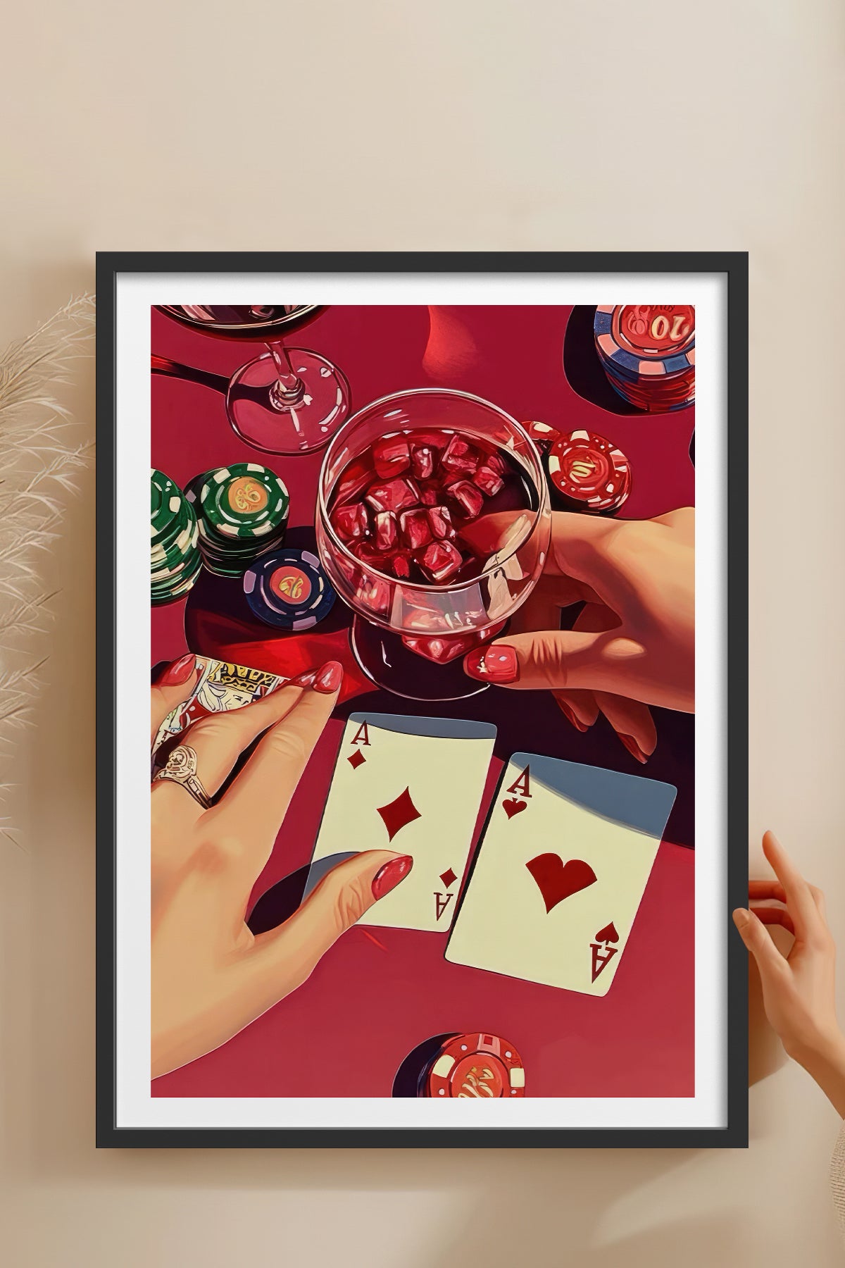HOMEPACK Ahşap Çerçeveli Tablo Çerçeveli Poster Sanatsal Modern Duvar Dekoru TK-918
