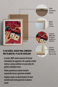HOMEPACK Ahşap Çerçeveli Tablo Çerçeveli Poster Sanatsal Modern Duvar Dekoru TK-918