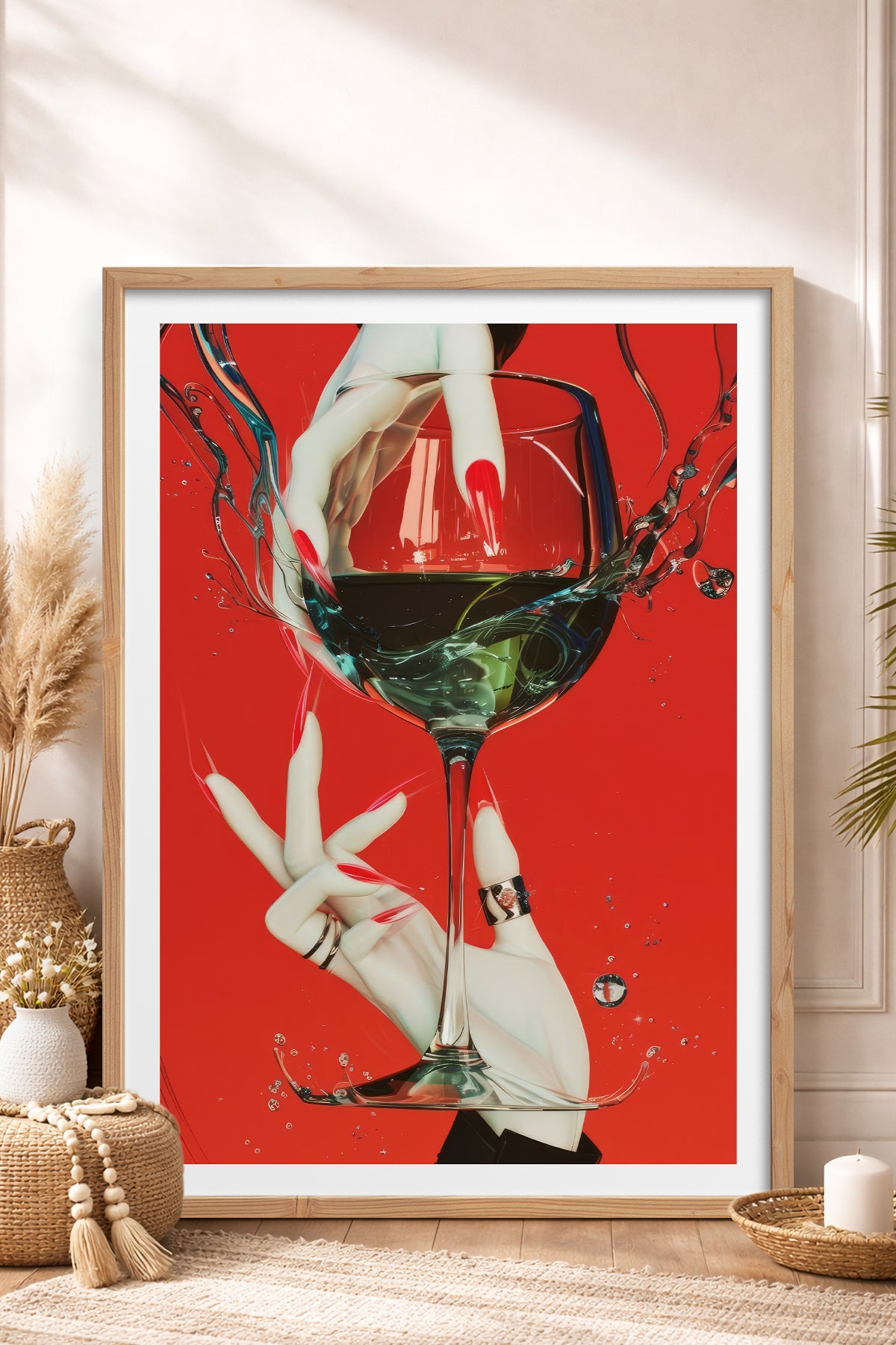 HOMEPACK Ahşap Çerçeveli Tablo Çerçeveli Poster Sanatsal Modern Duvar Dekoru TK-919