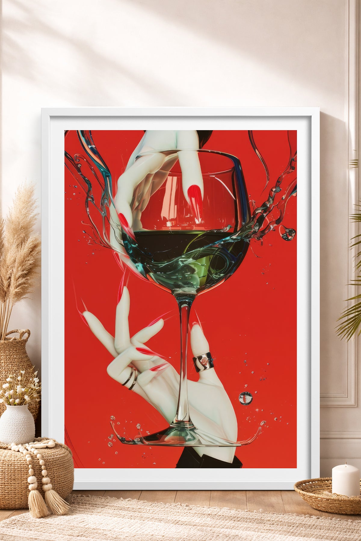 HOMEPACK Ahşap Çerçeveli Tablo Çerçeveli Poster Sanatsal Modern Duvar Dekoru TK-919