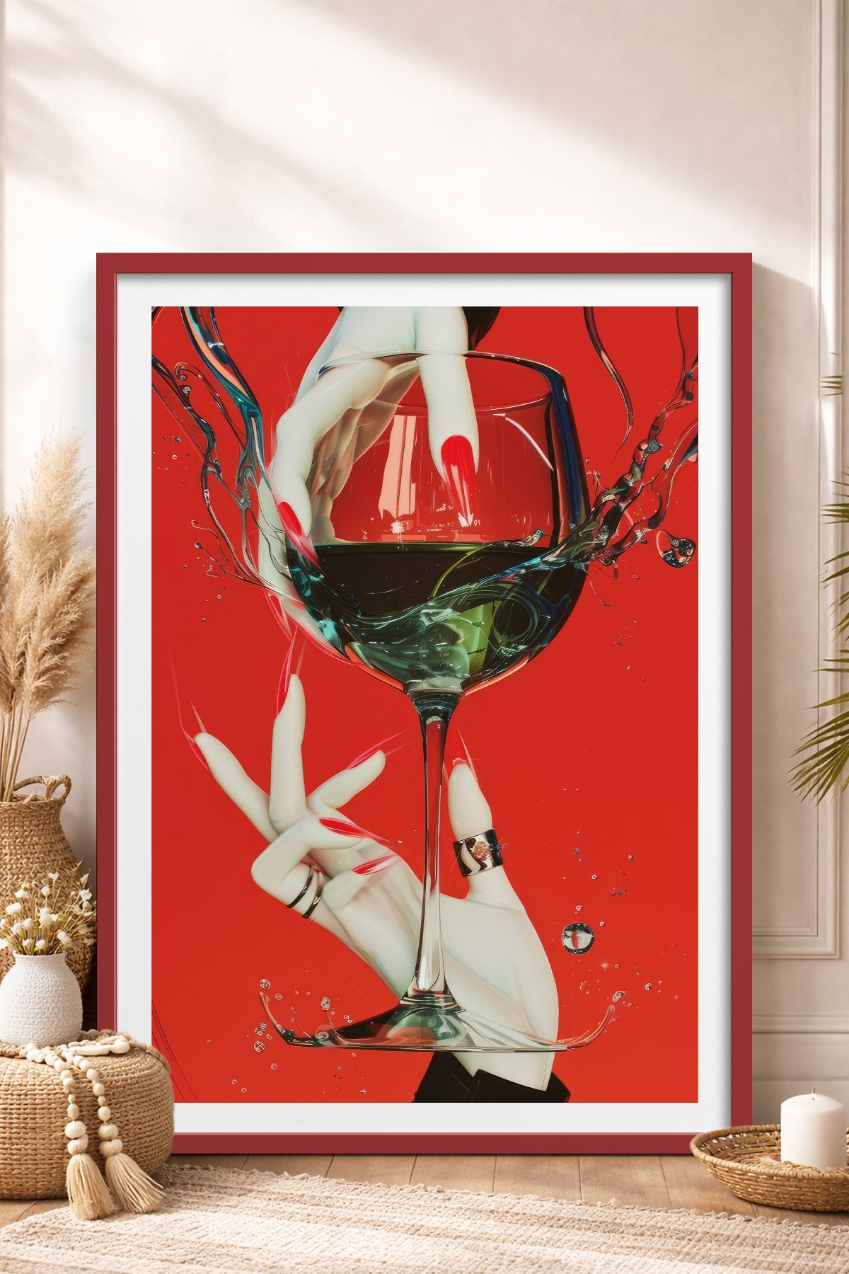 HOMEPACK Ahşap Çerçeveli Tablo Çerçeveli Poster Sanatsal Modern Duvar Dekoru TK-919