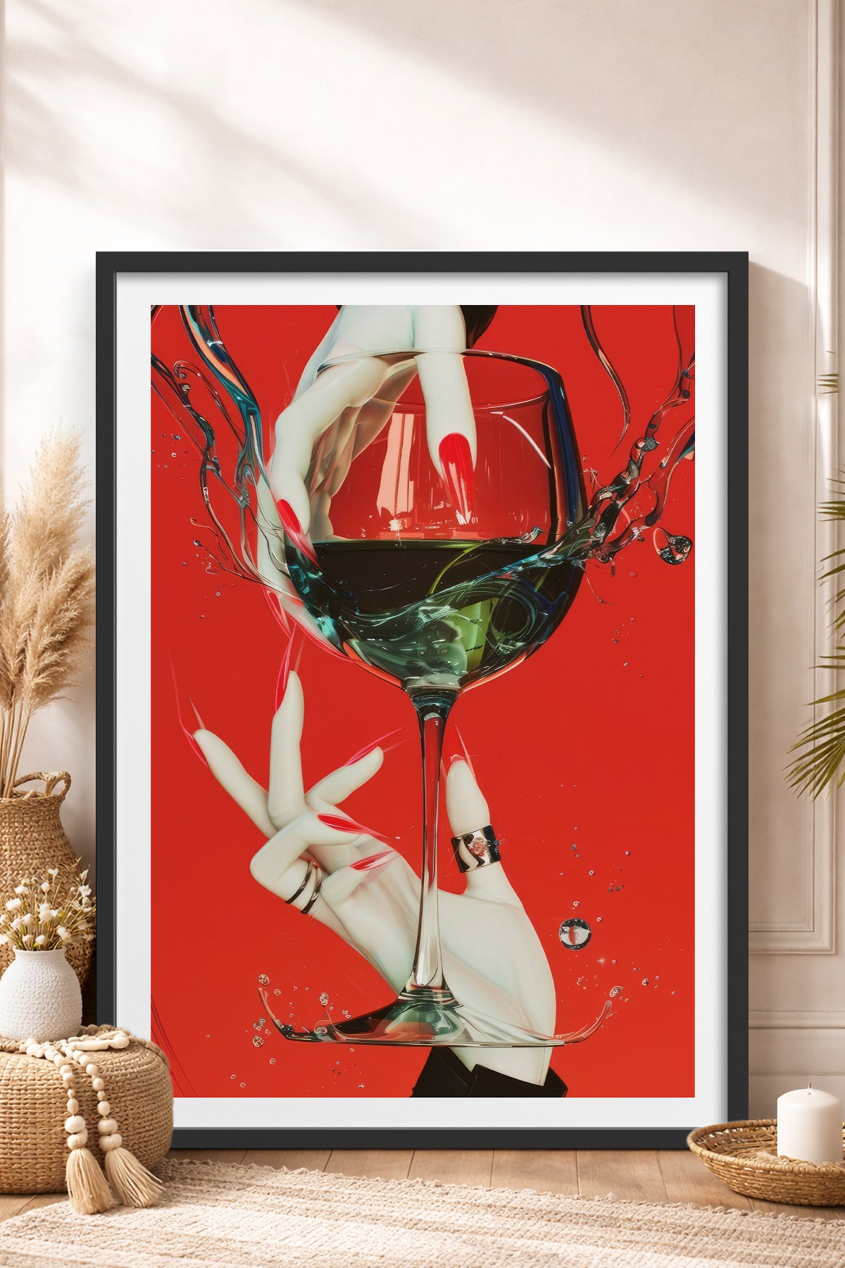 HOMEPACK Ahşap Çerçeveli Tablo Çerçeveli Poster Sanatsal Modern Duvar Dekoru TK-919
