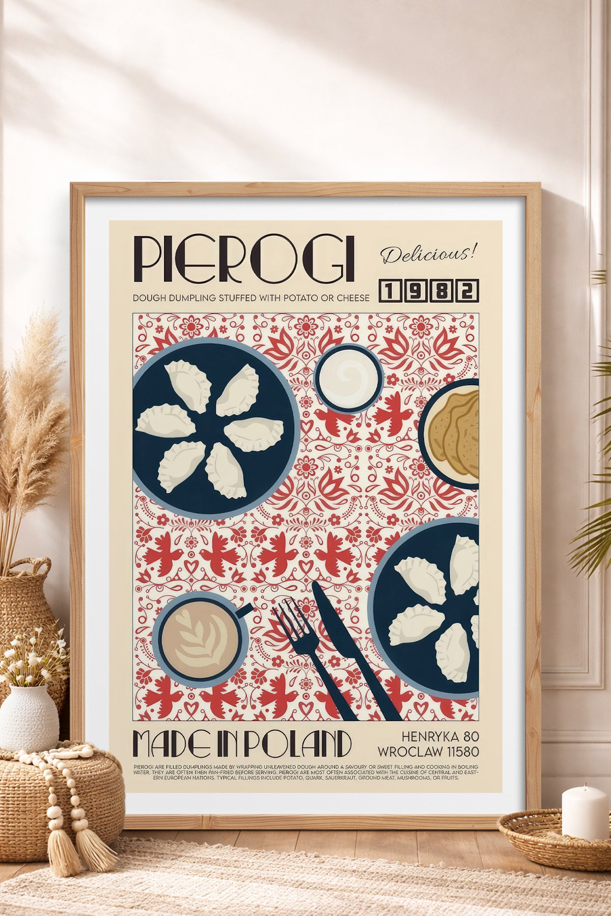 HOMEPACK Ahşap Çerçeveli Tablo Çerçeveli Poster Sanatsal Modern Duvar Dekoru TK-923