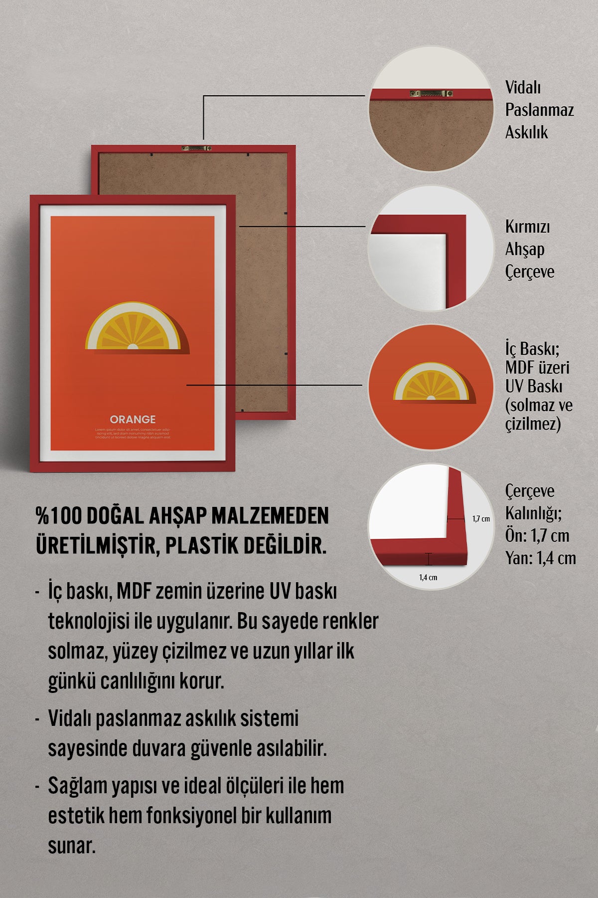 HOMEPACK Ahşap Çerçeveli Tablo Çerçeveli Poster Sanatsal Modern Duvar Dekoru TK-929