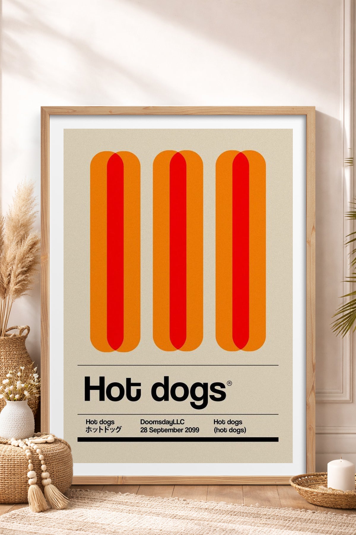 HOMEPACK Ahşap Çerçeveli Tablo Çerçeveli Poster Sanatsal Modern Duvar Dekoru TK-933