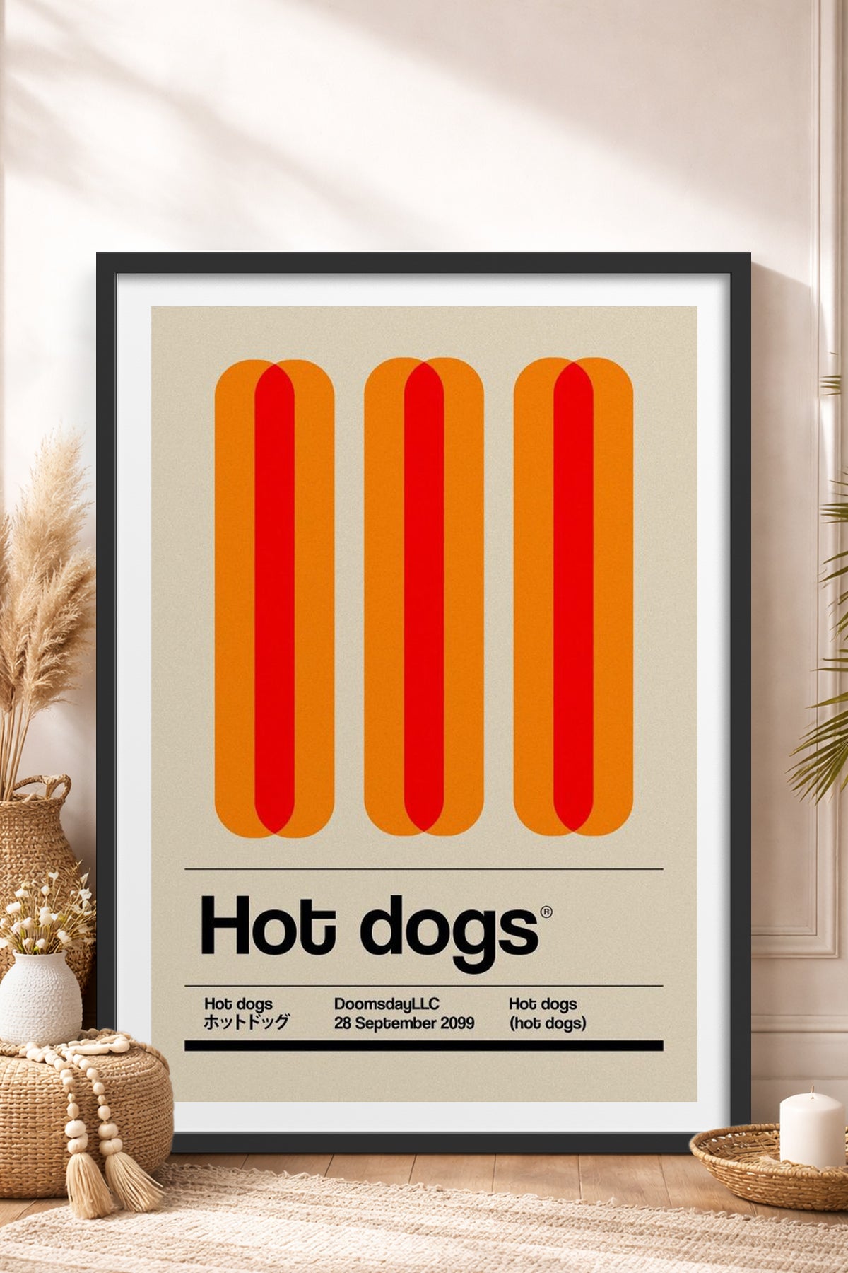 HOMEPACK Ahşap Çerçeveli Tablo Çerçeveli Poster Sanatsal Modern Duvar Dekoru TK-933