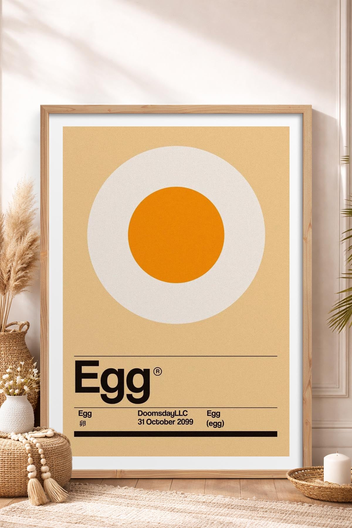 HOMEPACK Ahşap Çerçeveli Tablo Çerçeveli Poster Sanatsal Modern Duvar Dekoru TK-934