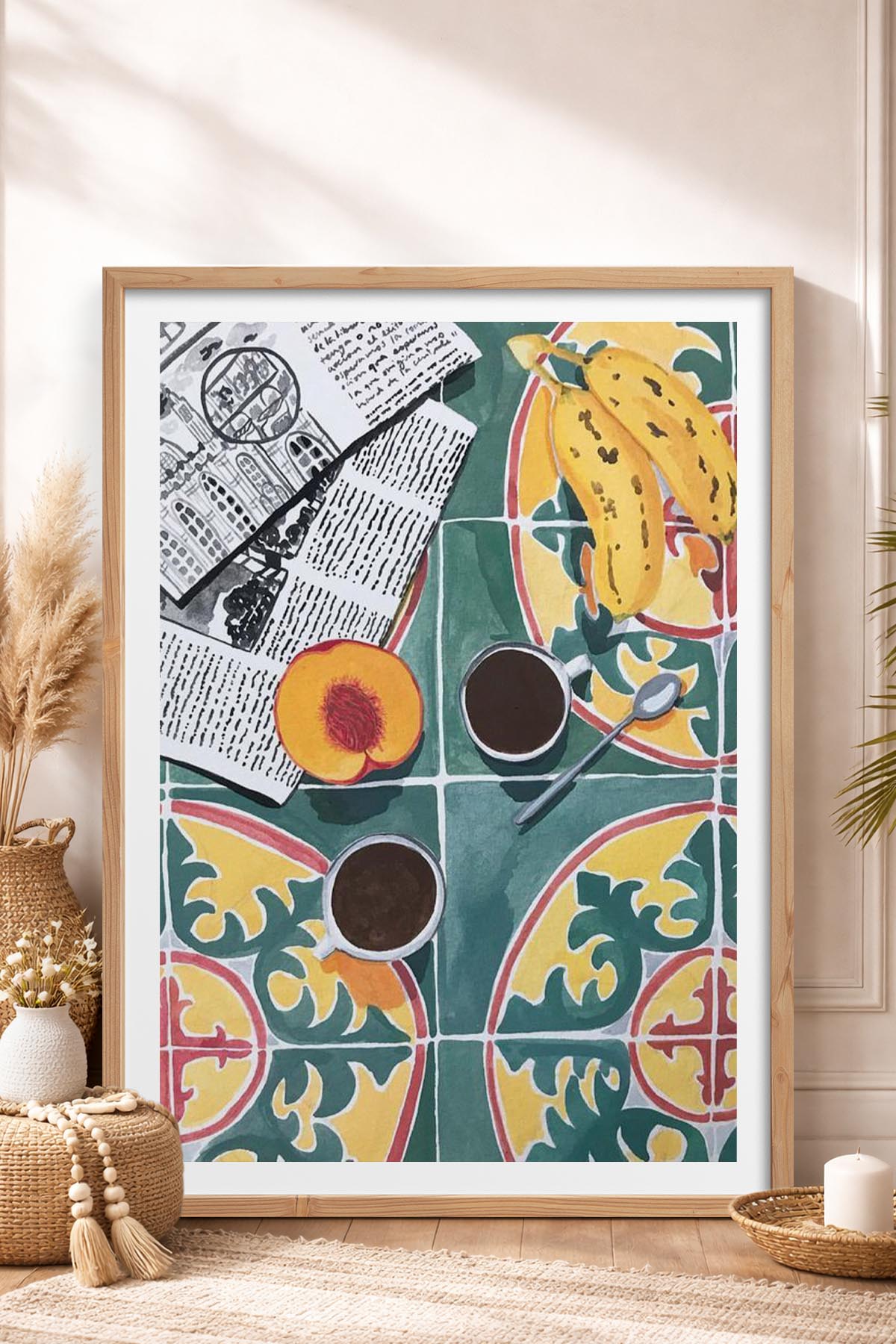 HOMEPACK Ahşap Çerçeveli Tablo Çerçeveli Poster Sanatsal Modern Duvar Dekoru TK-945