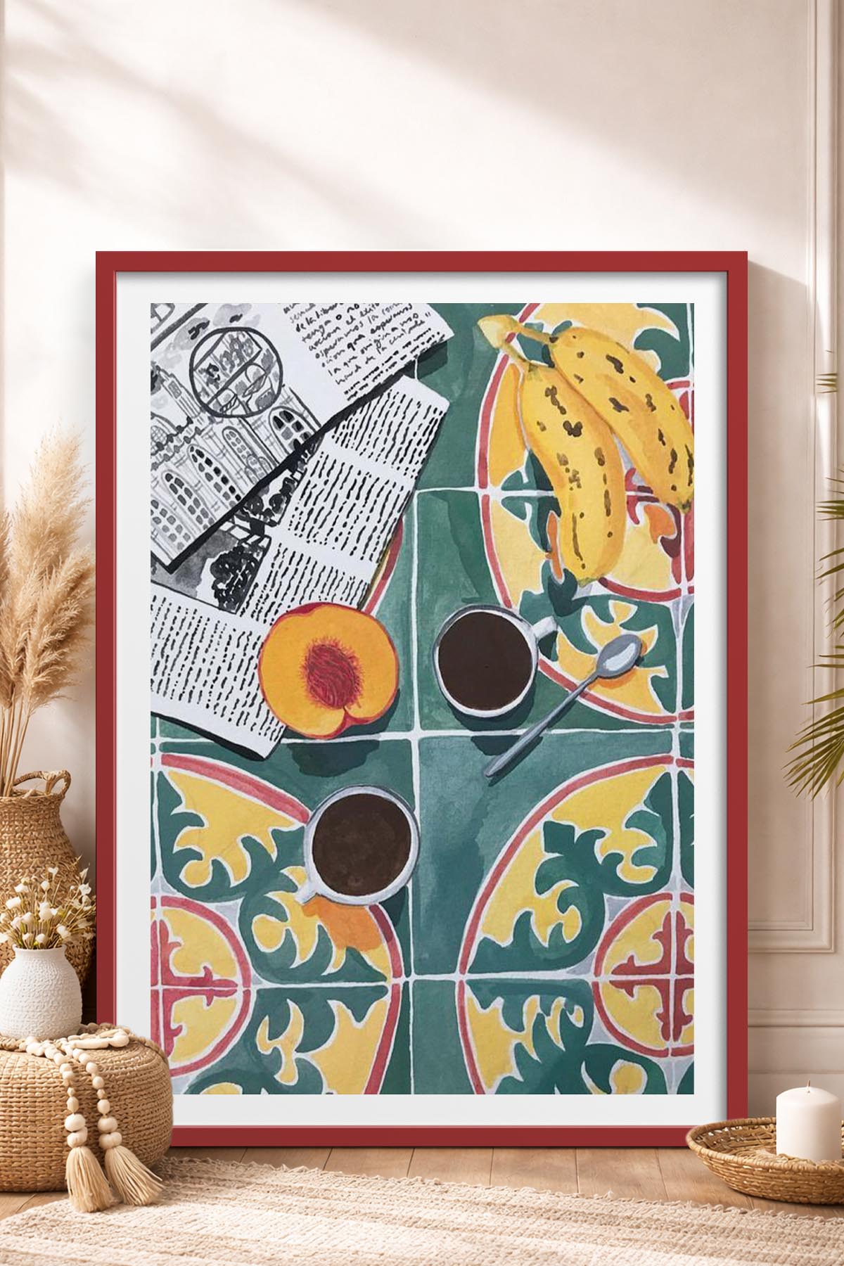 HOMEPACK Ahşap Çerçeveli Tablo Çerçeveli Poster Sanatsal Modern Duvar Dekoru TK-945