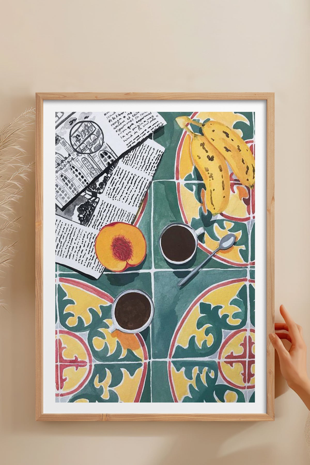 HOMEPACK Ahşap Çerçeveli Tablo Çerçeveli Poster Sanatsal Modern Duvar Dekoru TK-945