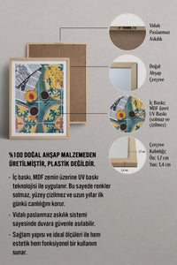 HOMEPACK Ahşap Çerçeveli Tablo Çerçeveli Poster Sanatsal Modern Duvar Dekoru TK-945