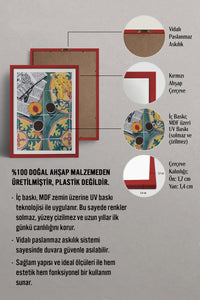 HOMEPACK Ahşap Çerçeveli Tablo Çerçeveli Poster Sanatsal Modern Duvar Dekoru TK-945