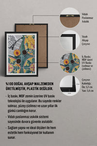HOMEPACK Ahşap Çerçeveli Tablo Çerçeveli Poster Sanatsal Modern Duvar Dekoru TK-945