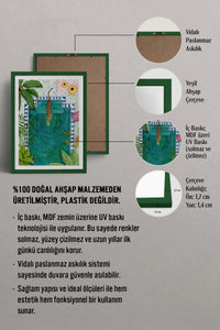 HOMEPACK Ahşap Çerçeveli Tablo Çerçeveli Poster Sanatsal Modern Duvar Dekoru TK-946