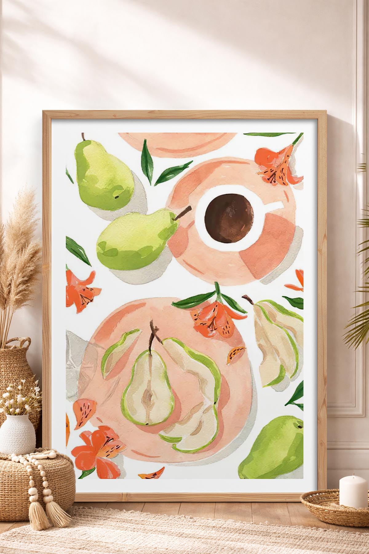 HOMEPACK Ahşap Çerçeveli Tablo Çerçeveli Poster Sanatsal Modern Duvar Dekoru TK-947