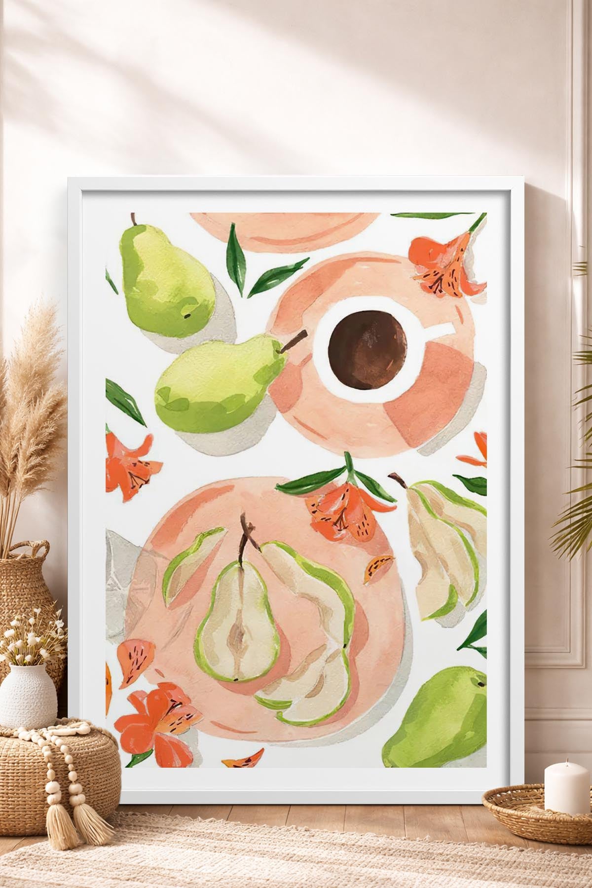 HOMEPACK Ahşap Çerçeveli Tablo Çerçeveli Poster Sanatsal Modern Duvar Dekoru TK-947