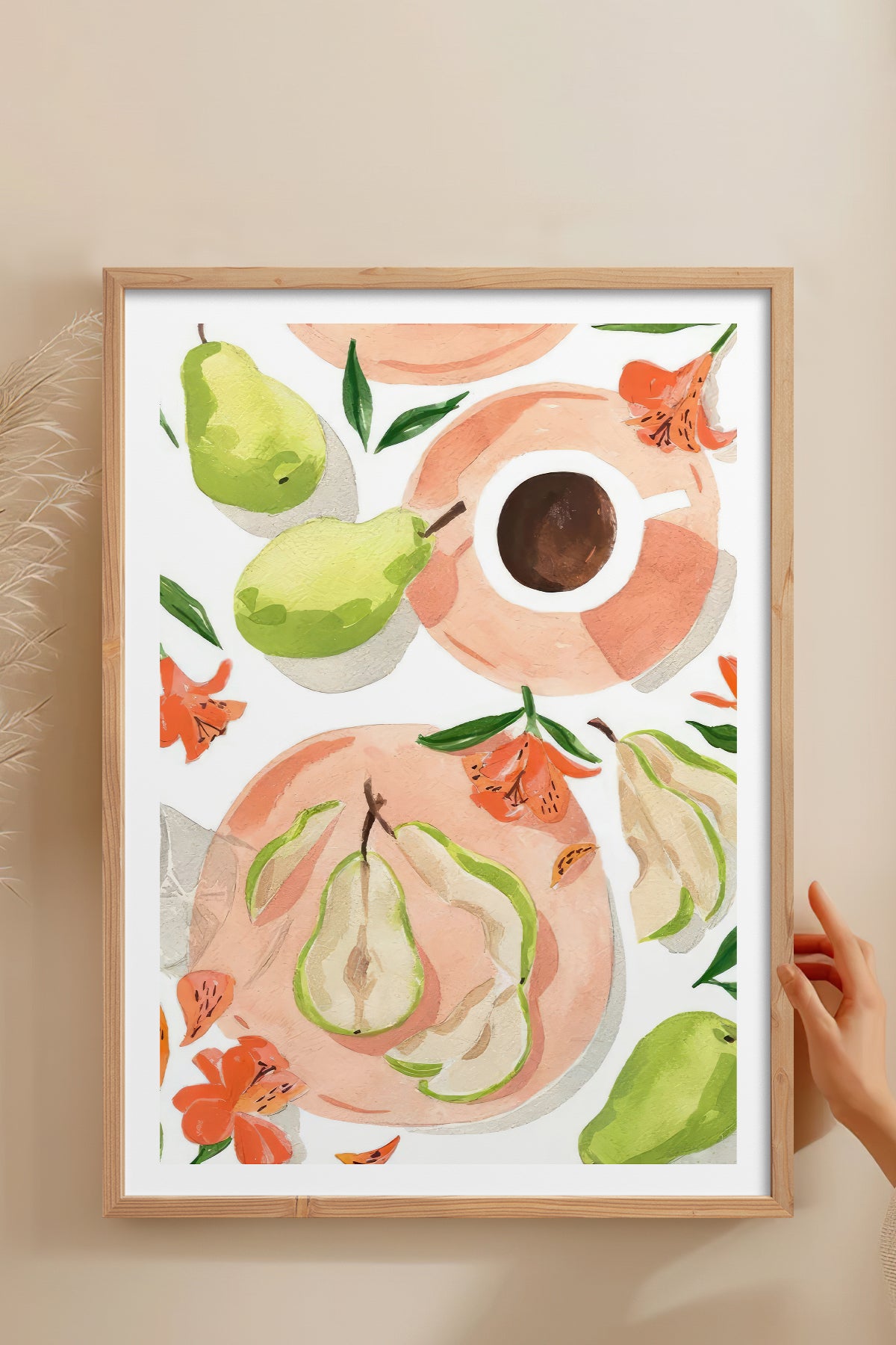 HOMEPACK Ahşap Çerçeveli Tablo Çerçeveli Poster Sanatsal Modern Duvar Dekoru TK-947