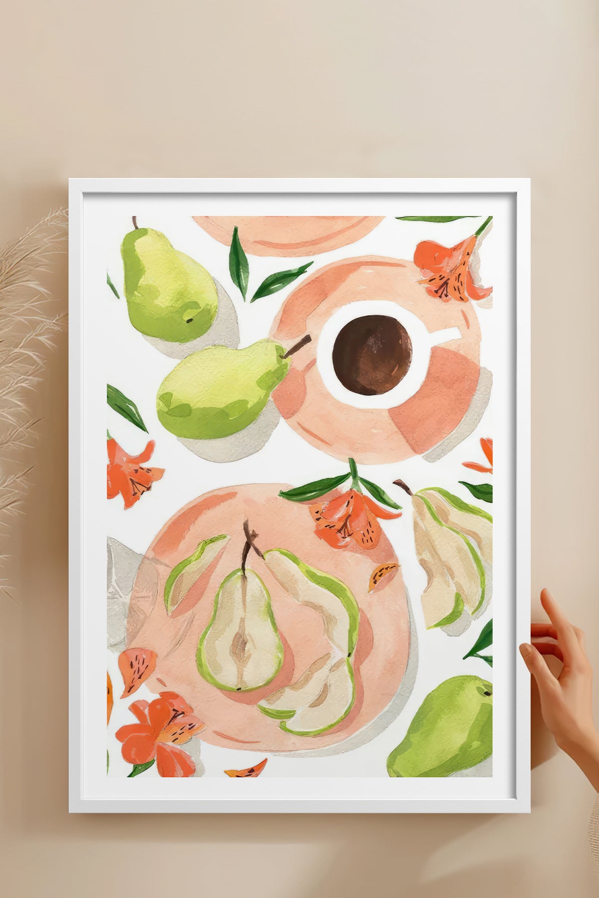 HOMEPACK Ahşap Çerçeveli Tablo Çerçeveli Poster Sanatsal Modern Duvar Dekoru TK-947