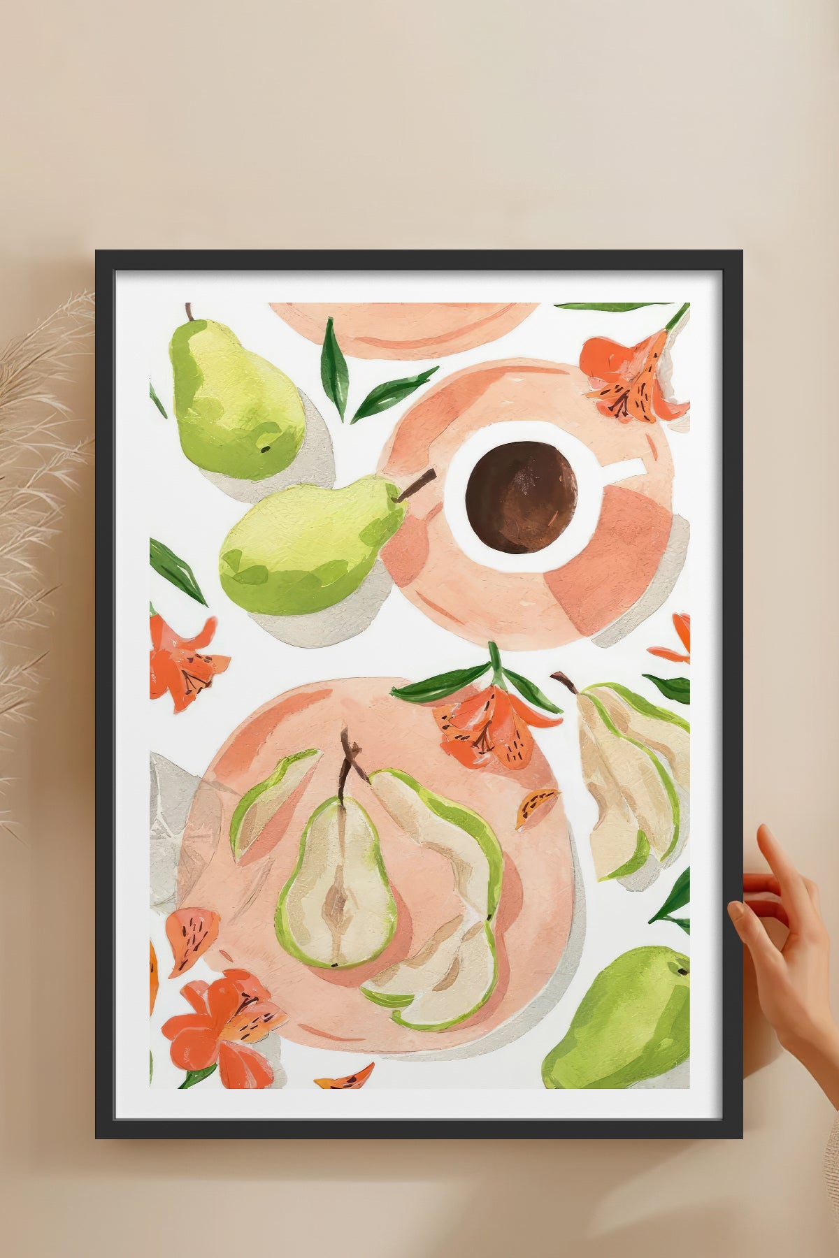 HOMEPACK Ahşap Çerçeveli Tablo Çerçeveli Poster Sanatsal Modern Duvar Dekoru TK-947