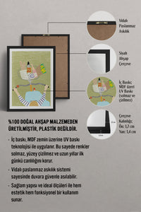 HOMEPACK Ahşap Çerçeveli Tablo Çerçeveli Poster Sanatsal Modern Duvar Dekoru TK-948