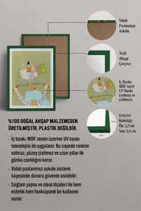 HOMEPACK Ahşap Çerçeveli Tablo Çerçeveli Poster Sanatsal Modern Duvar Dekoru TK-948