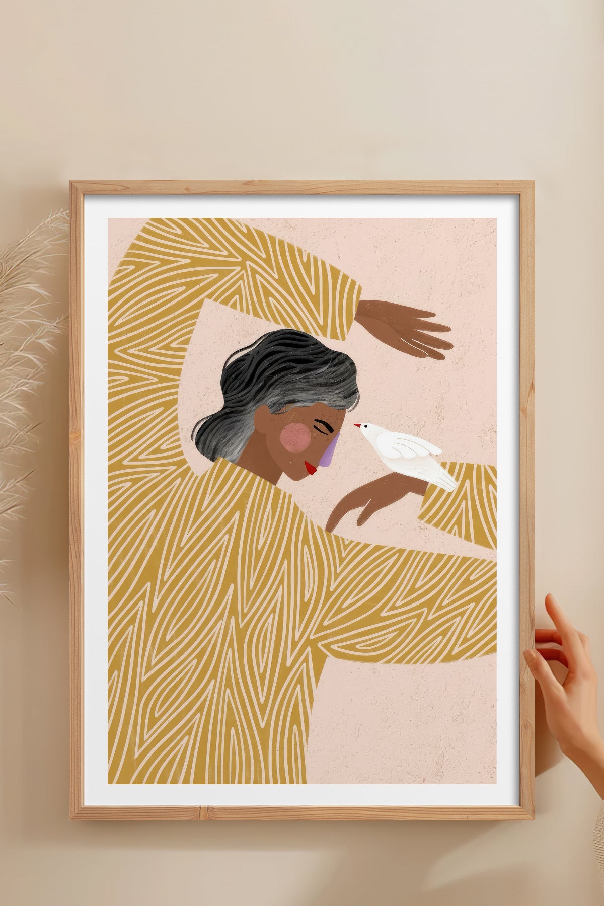 HOMEPACK Ahşap Çerçeveli Tablo Çerçeveli Poster Sanatsal Modern Duvar Dekoru TK-951