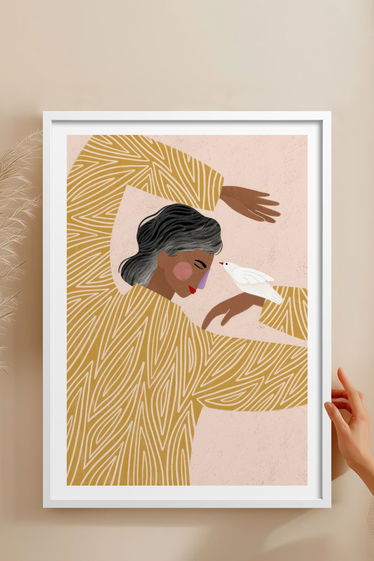 HOMEPACK Ahşap Çerçeveli Tablo Çerçeveli Poster Sanatsal Modern Duvar Dekoru TK-951