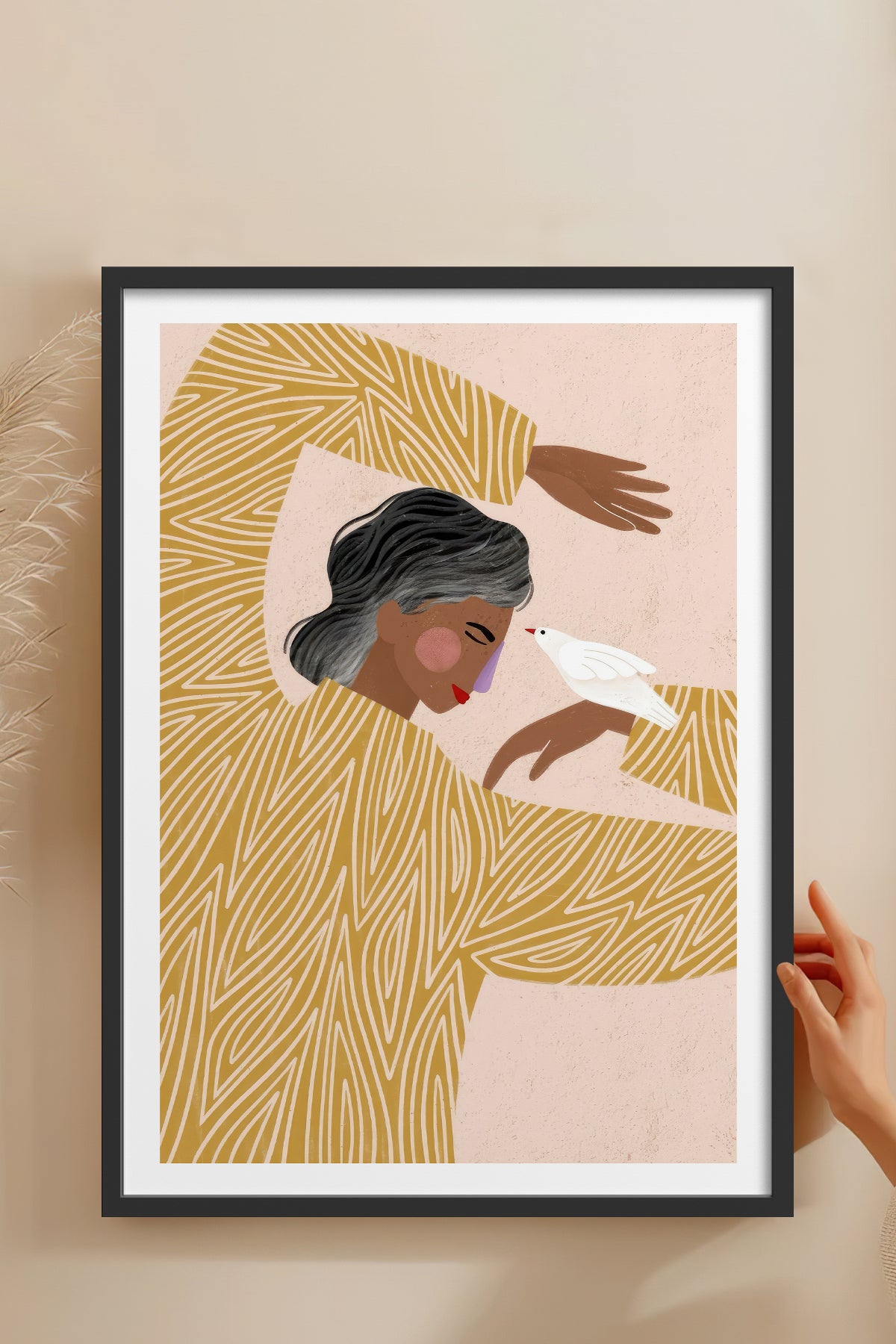 HOMEPACK Ahşap Çerçeveli Tablo Çerçeveli Poster Sanatsal Modern Duvar Dekoru TK-951